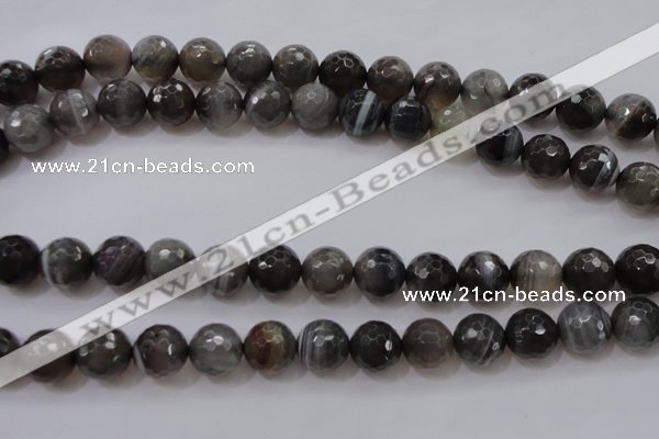 CAG3952 15.5 inches 10mm faceted round grey botswana agate beads