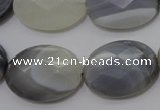 CAG3975 15.5 inches 18*25mm faceted oval grey botswana agate beads