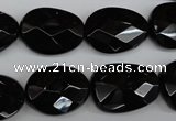 CAG4038 15.5 inches 15*20mm faceted freeform black agate beads