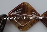 CAG4050 15.5 inches 40*40mm diamond dragon veins agate beads