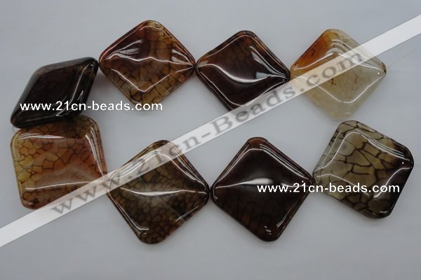 CAG4050 15.5 inches 40*40mm diamond dragon veins agate beads