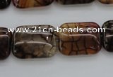 CAG4055 15.5 inches 15*20mm rectangle dragon veins agate beads