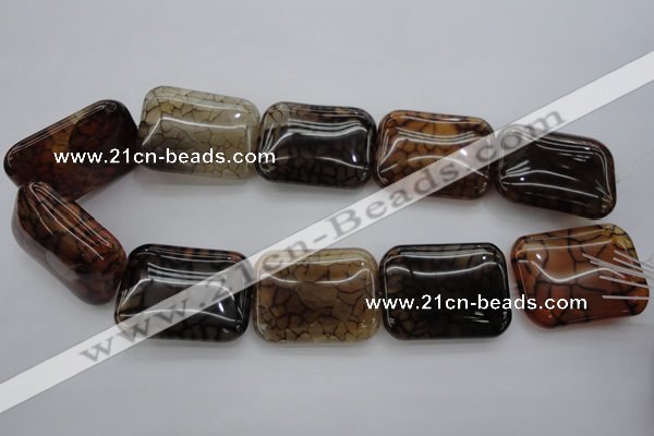 CAG4058 15.5 inches 30*38mm rectangle dragon veins agate beads