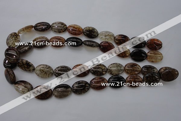 CAG4072 15.5 inches 15*20mm oval dragon veins agate beads