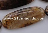 CAG4075 15.5 inches 20*50mm oval dragon veins agate beads