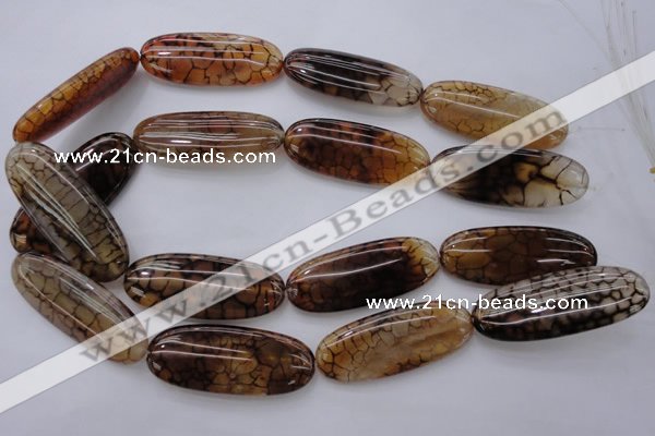 CAG4075 15.5 inches 20*50mm oval dragon veins agate beads