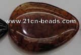 CAG4088 15.5 inches 38*50mm flat teardrop dragon veins agate beads