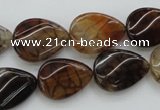 CAG4096 15.5 inches 13*18mm twisted flat teardrop dragon veins agate beads