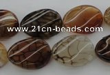 CAG4107 15.5 inches 15*20mm twisted oval dragon veins agate beads