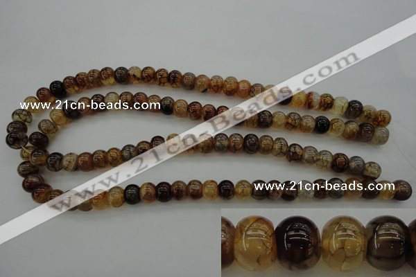 CAG4118 15.5 inches 7*10mm rondelle dragon veins agate beads