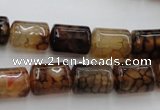 CAG4133 15.5 inches 10*14mm tube dragon veins agate beads