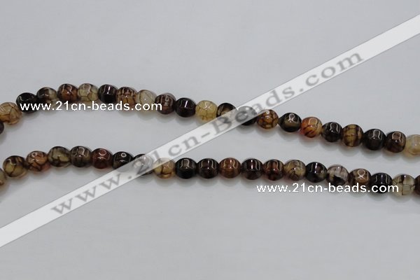 CAG4141 15.5 inches 8*8mm pumpkin dragon veins agate beads