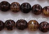 CAG4144 15.5 inches 14*14mm pumpkin dragon veins agate beads