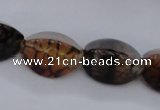 CAG4158 15.5 inches 10*14mm trihedron dragon veins agate beads