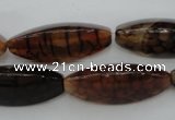 CAG4160 15.5 inches 12*30mm trihedron dragon veins agate beads