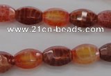 CAG4172 15.5 inches 9*14mm faceted hexahedron natural fire agate beads