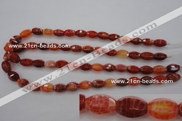 CAG4172 15.5 inches 9*14mm faceted hexahedron natural fire agate beads