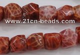 CAG4176 15.5 inches 10*11mm faceted nuggets natural fire agate beads