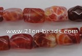 CAG4177 15.5 inches 10*14mm faceted nuggets natural fire agate beads