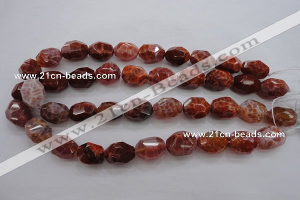 CAG4178 15.5 inches 15*20mm faceted nuggets natural fire agate beads