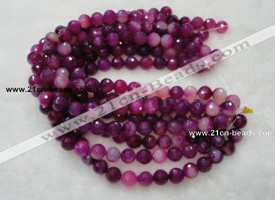 CAG418 15.5 inches 14mm faceted round agate beads Wholesale