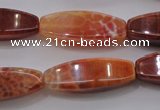 CAG4188 15.5 inches 10*30mm tetrahedron natural fire agate beads