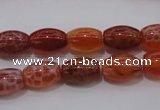 CAG4190 15.5 inches 8*12mm rice natural fire agate beads