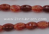 CAG4192 15.5 inches 7*12mm hexahedron natural fire agate beads