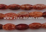 CAG4194 15.5 inches 8*14mm faceted rice natural fire agate beads