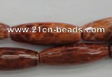 CAG4197 15.5 inches 10*30mm faceted rice natural fire agate beads