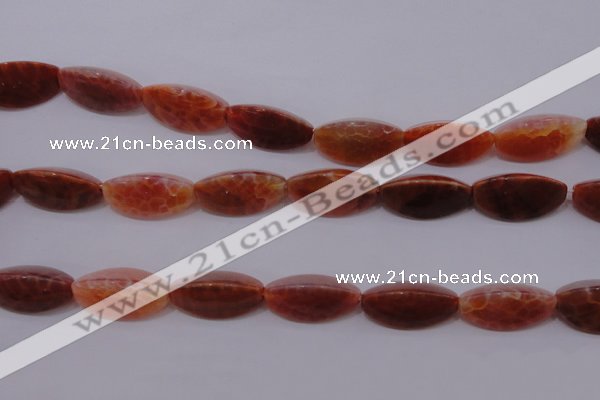 CAG4205 15.5 inches 10*20mm trihedron natural fire agate beads