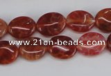 CAG4210 15.5 inches 8*10mm oval natural fire agate beads