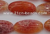 CAG4218 15.5 inches 15*30mm oval natural fire agate beads