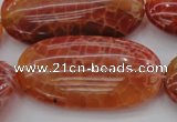 CAG4220 15.5 inches 25*50mm oval natural fire agate beads