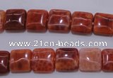 CAG4227 15.5 inches 10*10mm square natural fire agate beads