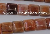 CAG4228 15.5 inches 12*12mm square natural fire agate beads