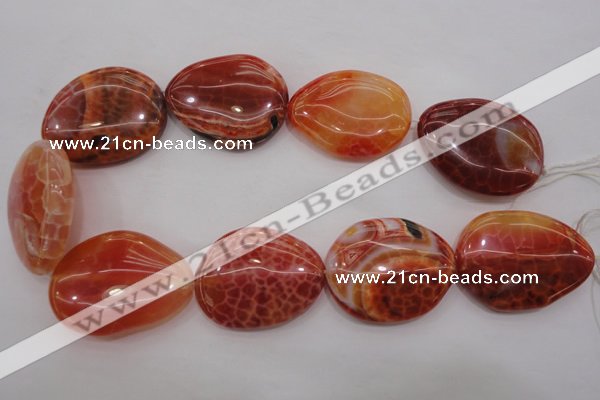 CAG4233 15.5 inches 28*40mm - 33*45mm freeform natural fire agate beads