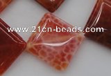 CAG4235 15.5 inches 20*20mm diamond natural fire agate beads