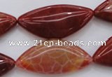 CAG4236 15.5 inches 18*39mm triangle natural fire agate beads