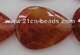 CAG4276 15.5 inches 25*35mm faceted flat teardrop natural fire agate beads