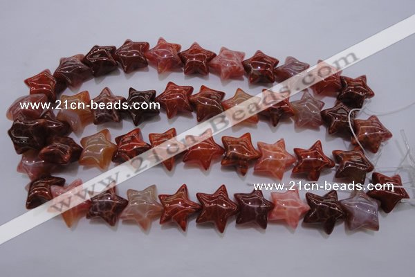 CAG4292 15.5 inches 20*22mm star natural fire agate beads