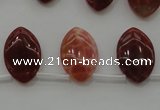 CAG4295 Top-drilled 12*18mm marquise natural fire agate beads