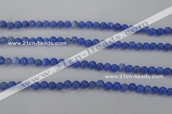 CAG4300 15.5 inches 4mm round dyed blue fire agate beads