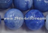 CAG4305 15.5 inches 14mm round dyed blue fire agate beads