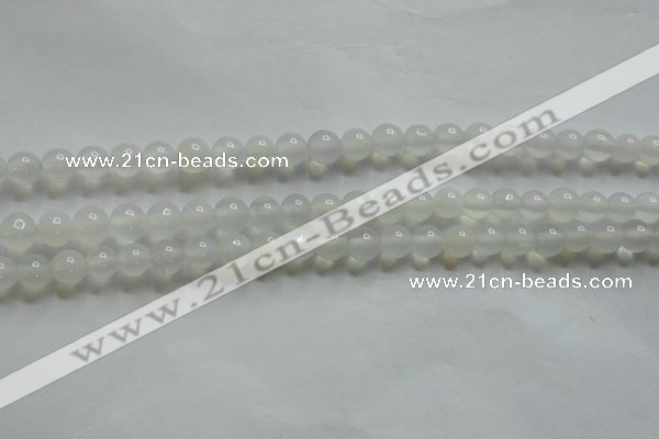 CAG4340 15.5 inches 4mm round white agate beads wholesale