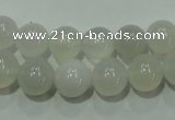 CAG4342 15.5 inches 8mm round white agate beads wholesale