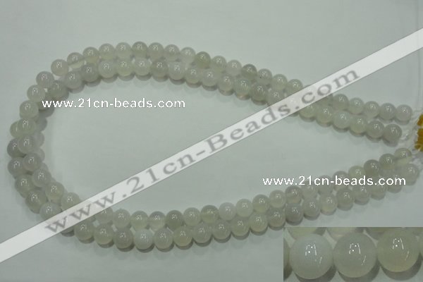 CAG4342 15.5 inches 8mm round white agate beads wholesale