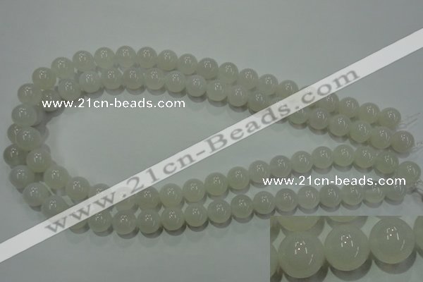 CAG4343 15.5 inches 10mm round white agate beads wholesale