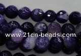 CAG436 15.5 inches 10mm faceted round dark purple agate beads