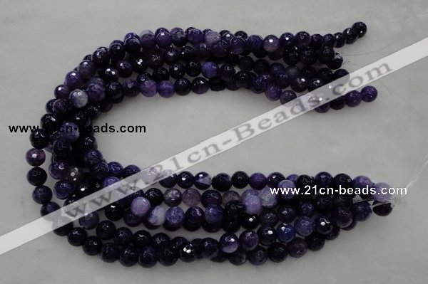 CAG436 15.5 inches 10mm faceted round dark purple agate beads